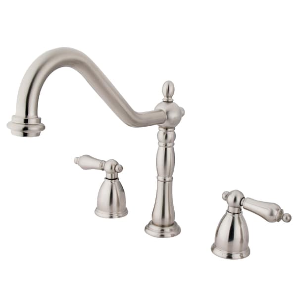 Widespread Kitchen Faucet, Brushed Nickel